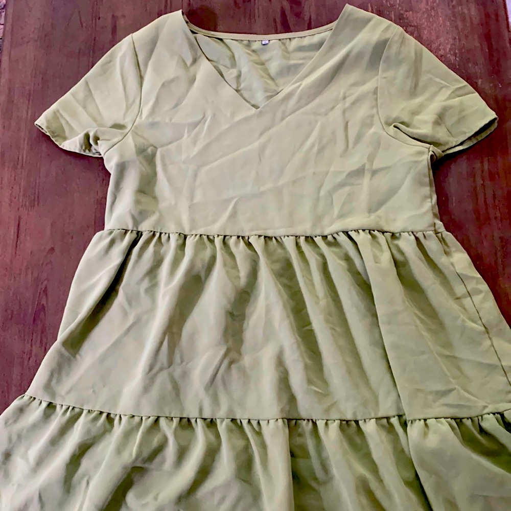 V neck mini dress